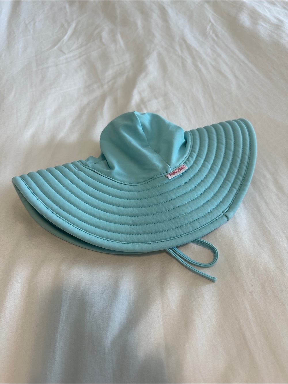 Ruffle Butts Aqua Wide Brim Sun Hat for Kids